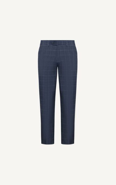  AG505 PREMIUM SLIMFIT CHECKED TROUSERS - DARK BLUE