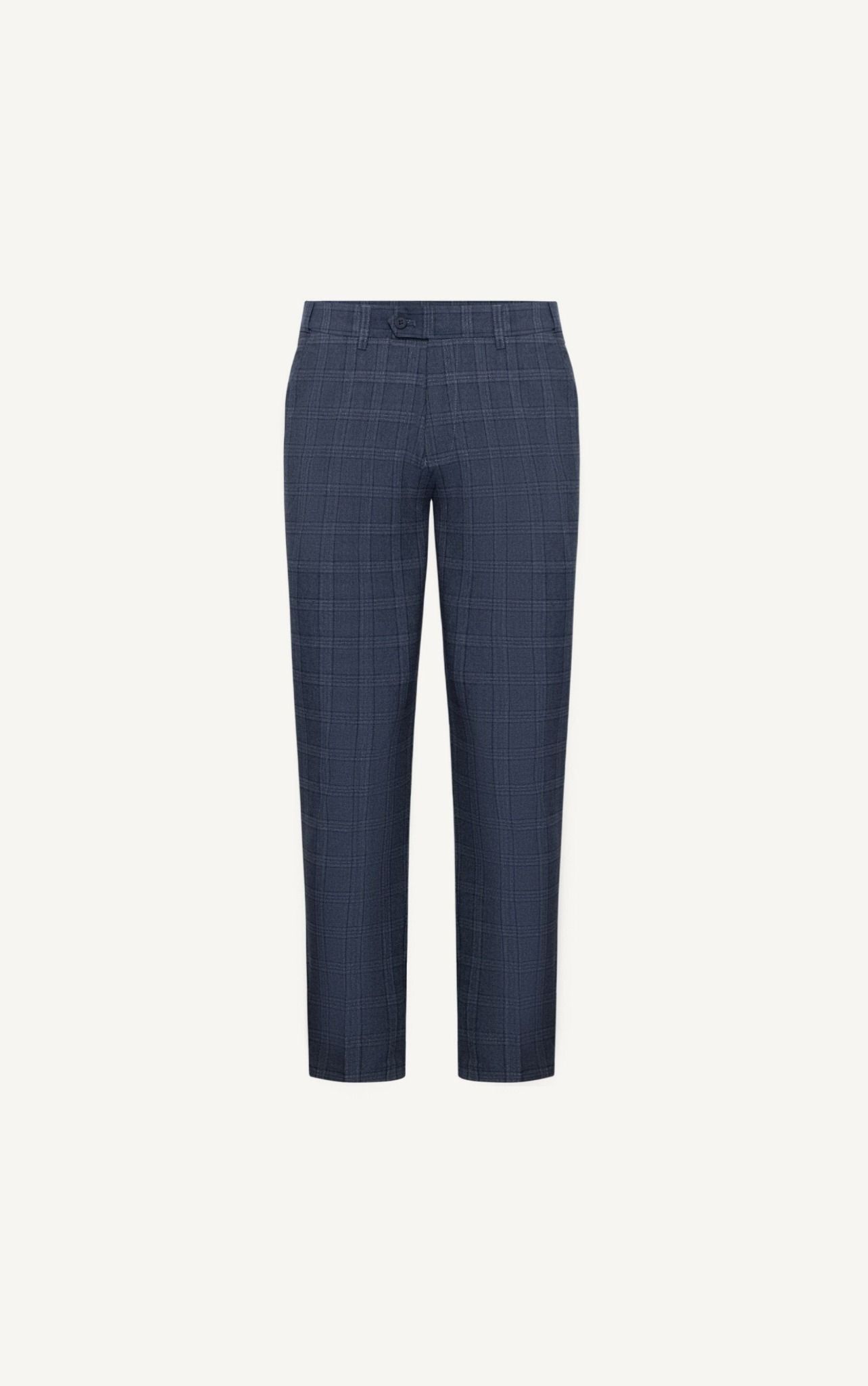  AG505 PREMIUM SLIMFIT CHECKED TROUSERS - DARK BLUE 