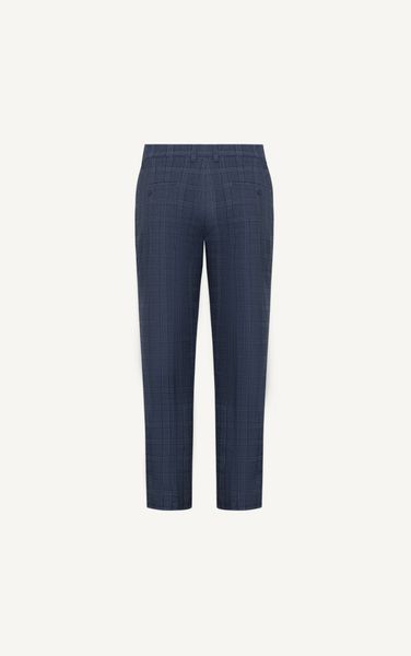  AG505 PREMIUM SLIMFIT CHECKED TROUSERS - DARK BLUE 