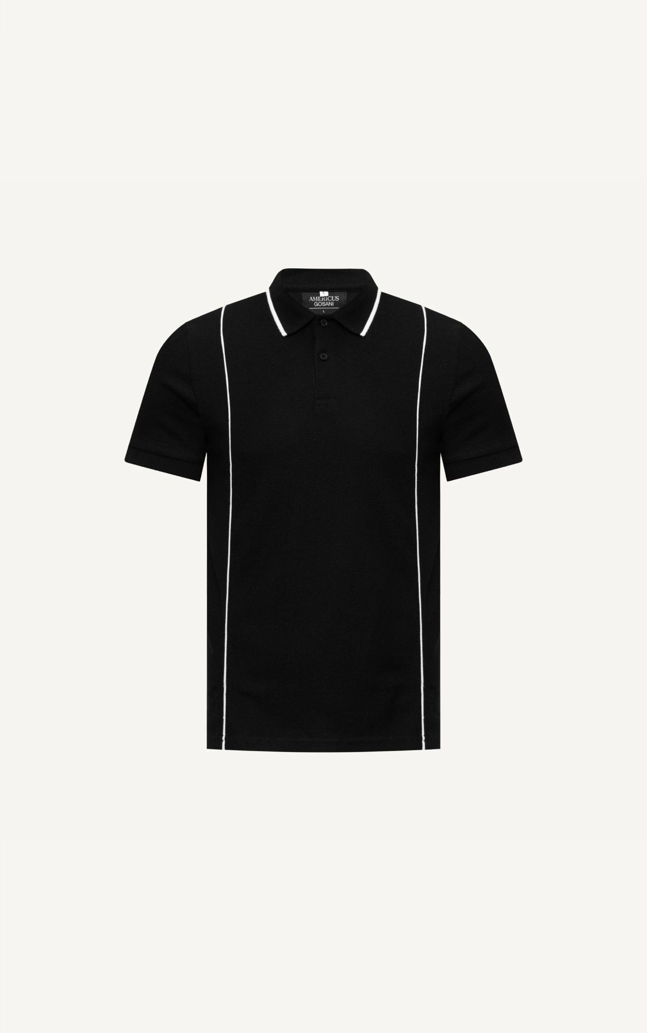 AG61 PREMIUM SLIMFIT VERTICAL STRIPED POLO - BLACK