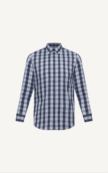  AG856 NEW DARK BLUE MICRO CHECK SHIRT