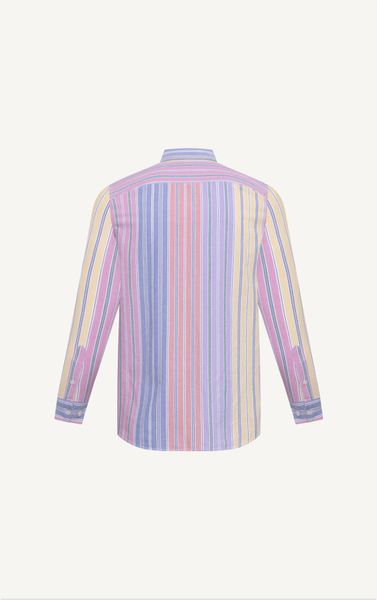  AG300 FACTORY REGULAR FIT MULTI-COLORED VERTICAL STRIPED SHIRT - YELLOW 