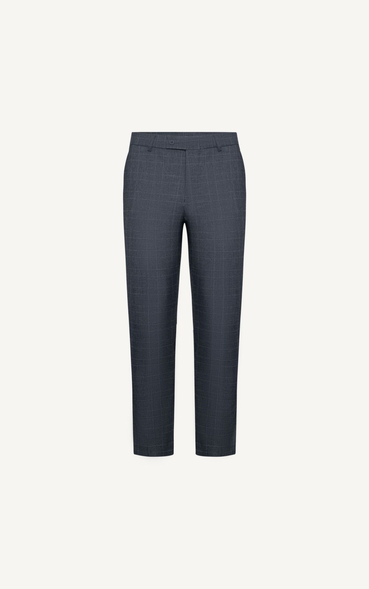  AG097 PREMIUM SLIMFIT CHECKED TROUSERS - GREY 