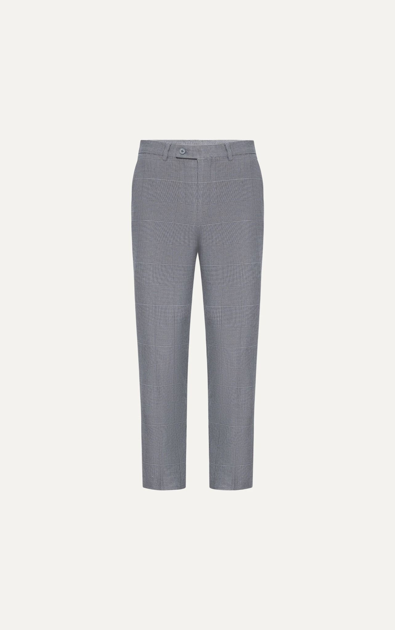  AG88 PREMIUM SLIMFIT “PRINCE OF WALE” CHECKED TROUSERS - GREY 