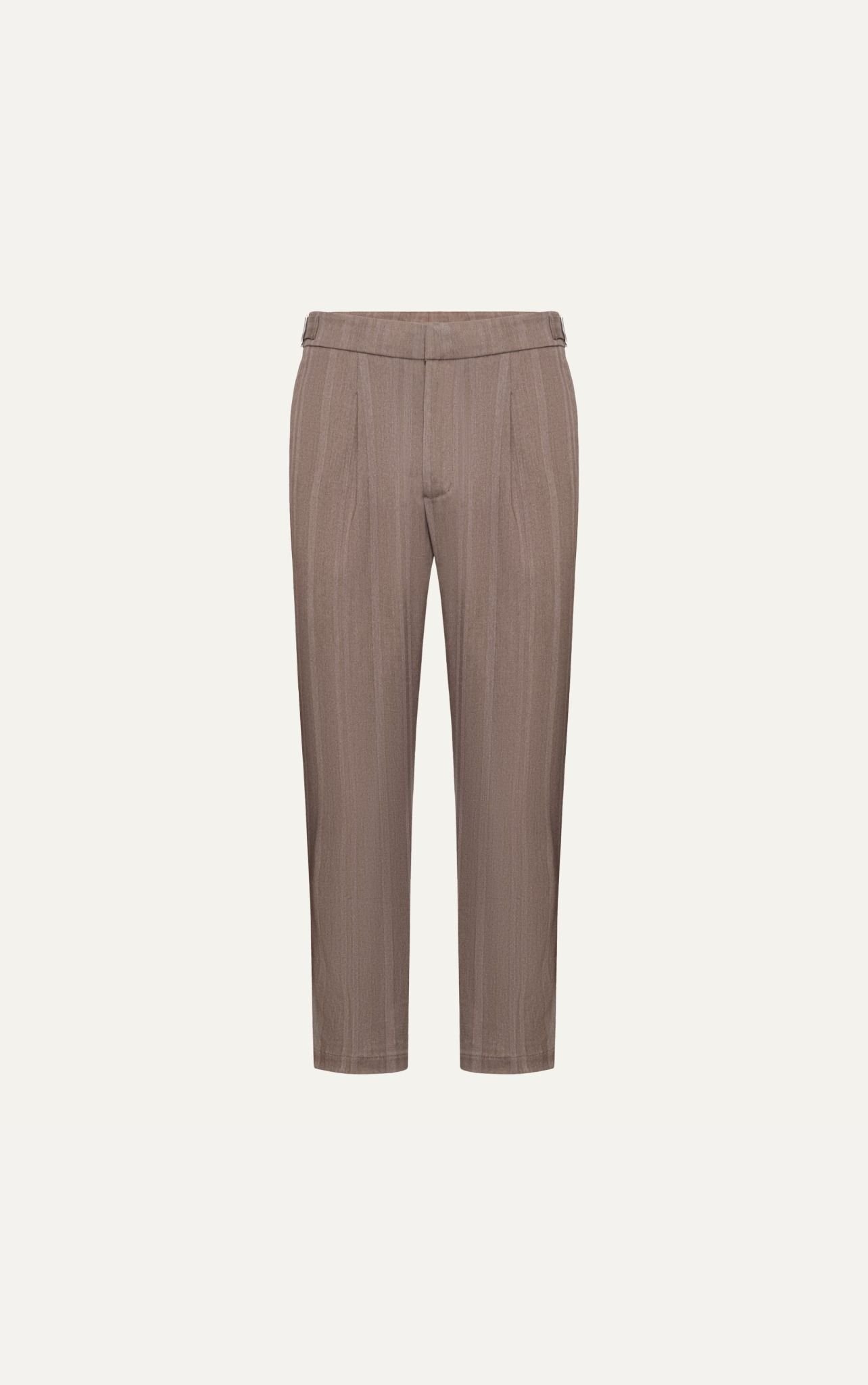  AG06 PREMIUM SLIMFIT SIDETAB TROUSERS - BROWN 