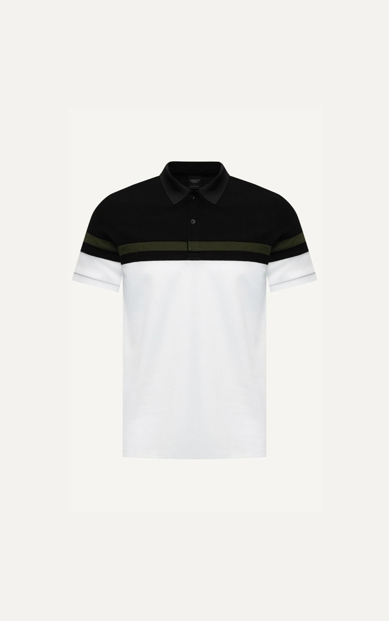  T43 FACTORY SLIMFIT NEW STRIPED CHEST POLO - BLACK 