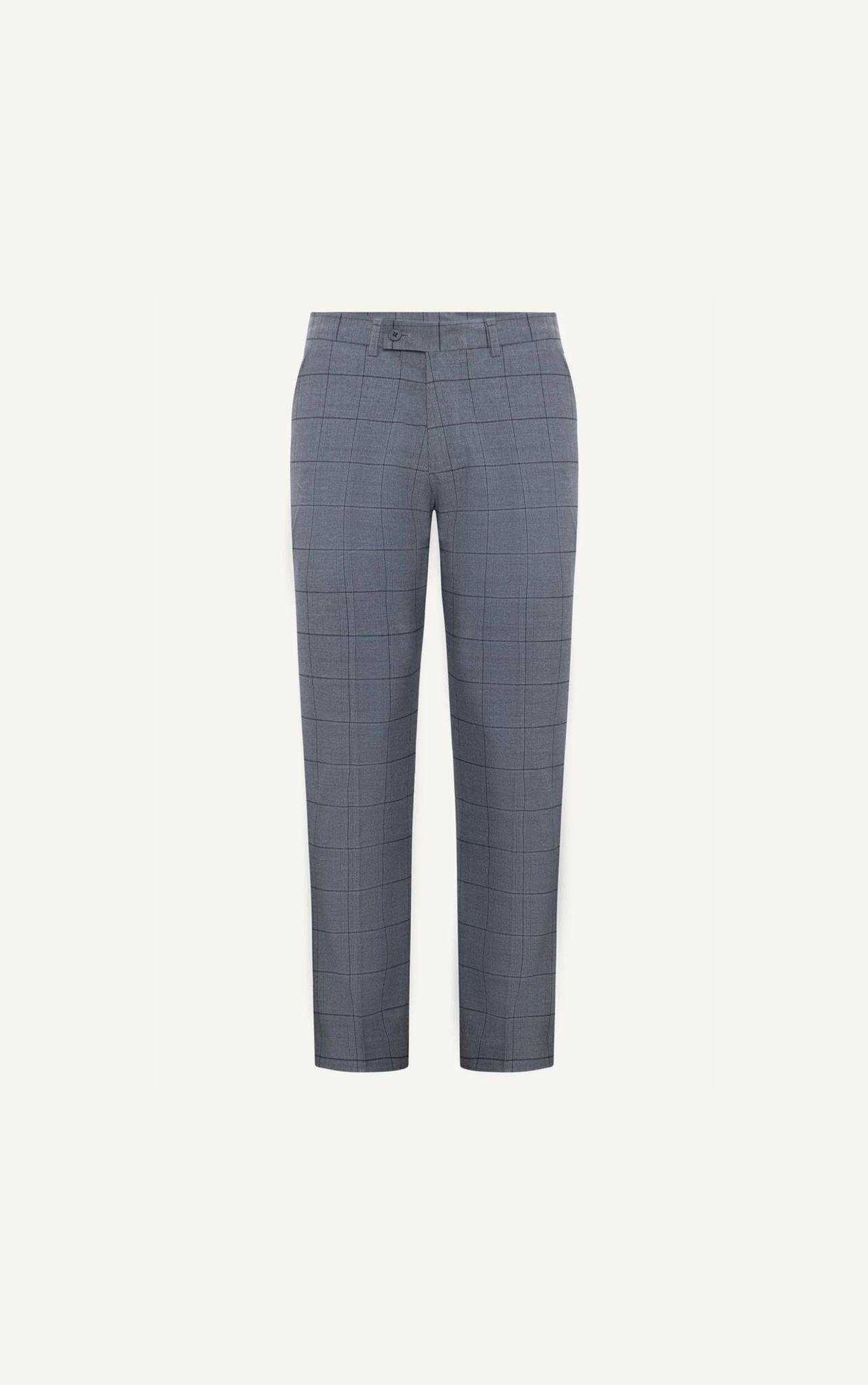 AG099 PREMIUM SLIMFIT CHECKED TROUSERS - LIGHT GREY