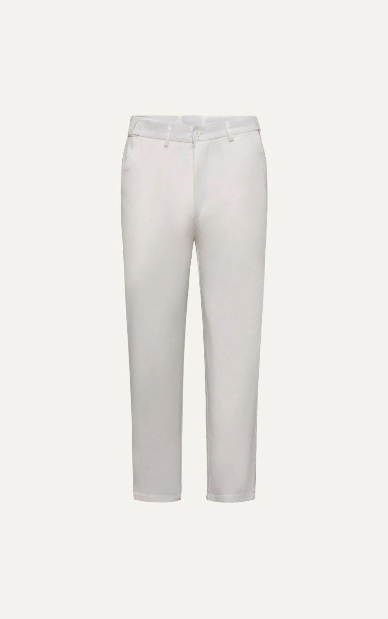 AG509 PREMIUM SLIMFIT ELASTIC WAIST KHAKI TROUSERS - WHITE
