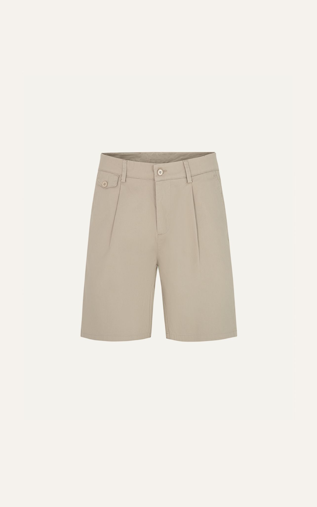 AG514 STUDIO SLIMFIT PLEATED CHINO KHAKI SHORT - BEIGE