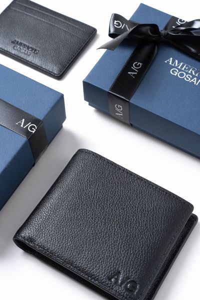  AG201 2 IN 1 WAXY LEATHER WALLET - BLACK 