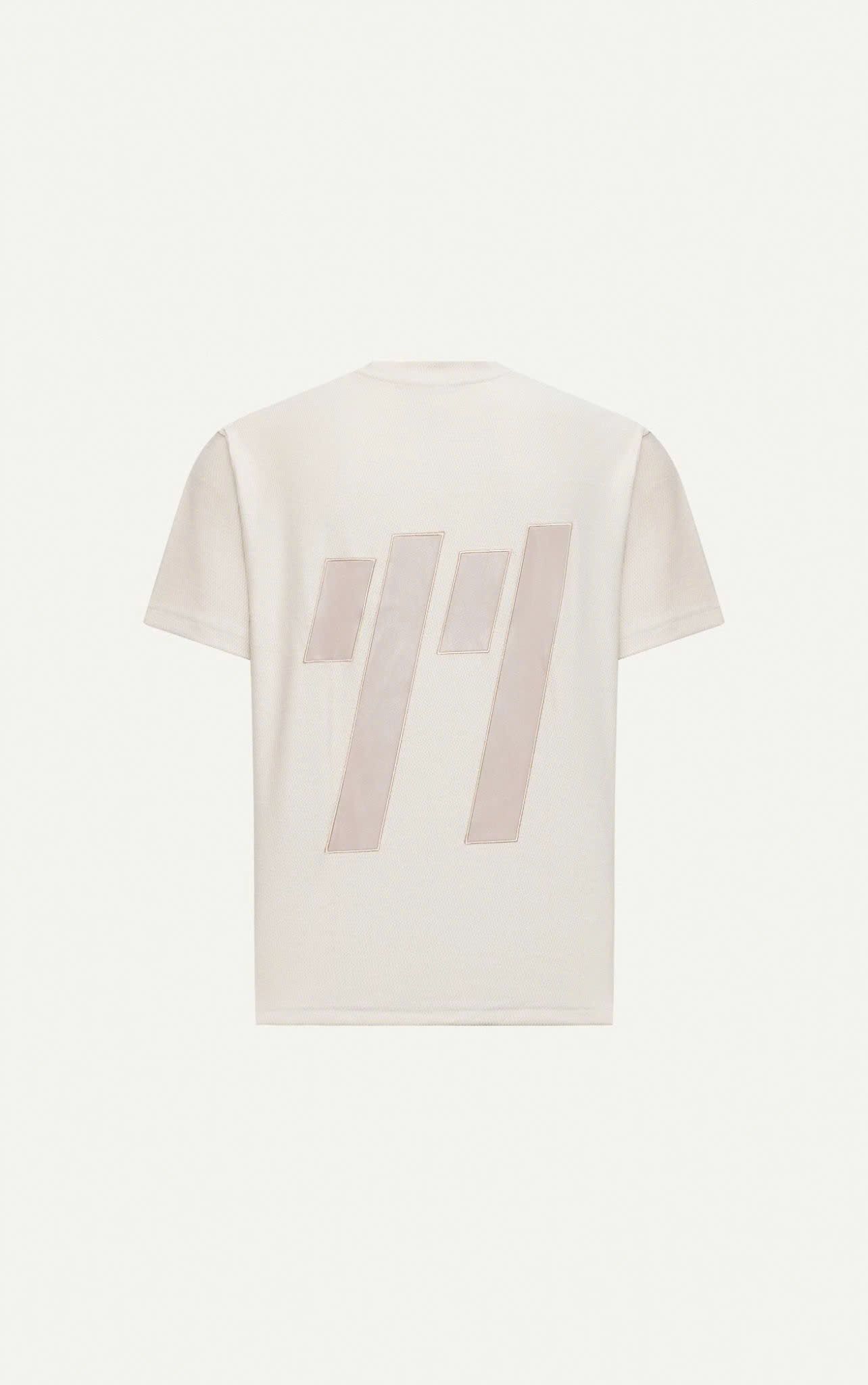 AG43 STUDIO LOOSE FIT DETAIL LOGO LEATHER T-SHIRT - OFF WHITE