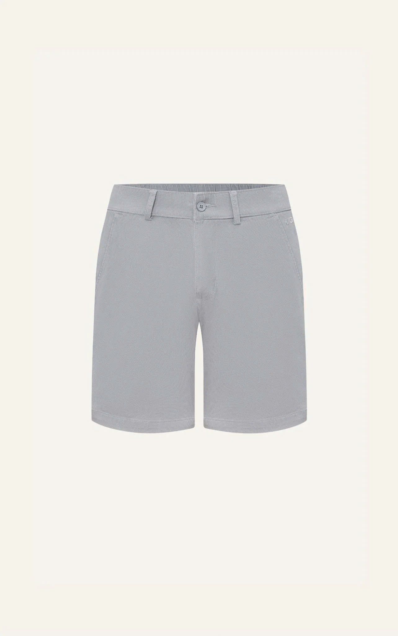 AG523 SIGNATURE SLIMFIT EASY KHAKIS SHORTS- LIGHT GREY