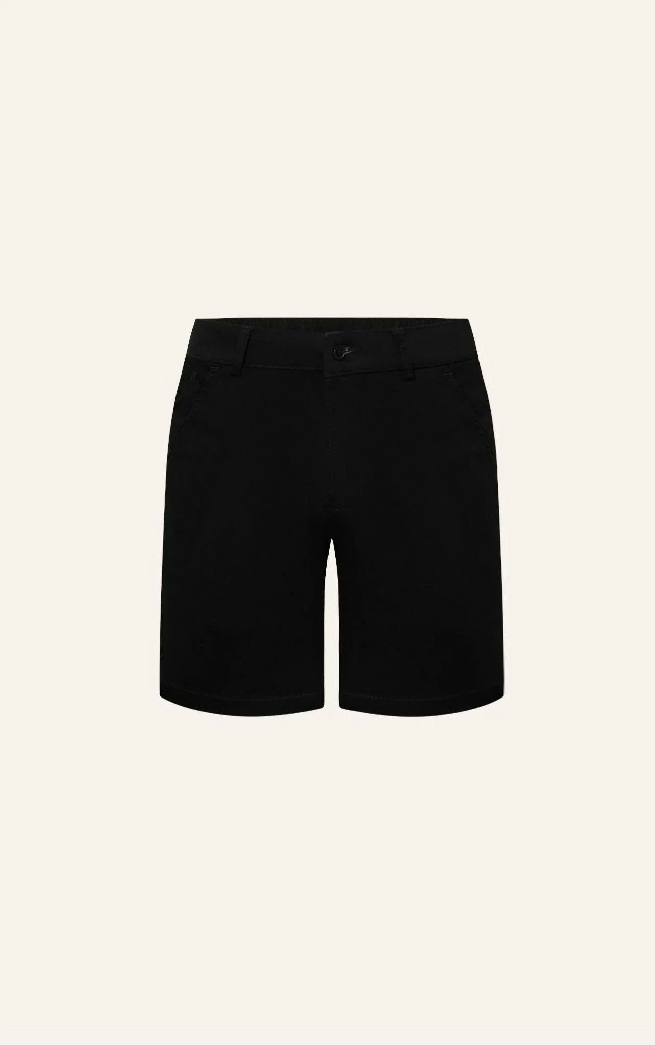 AG523 SIGNATURE LOOSE FIT EASY KHAKIS SHORTS- BLACK