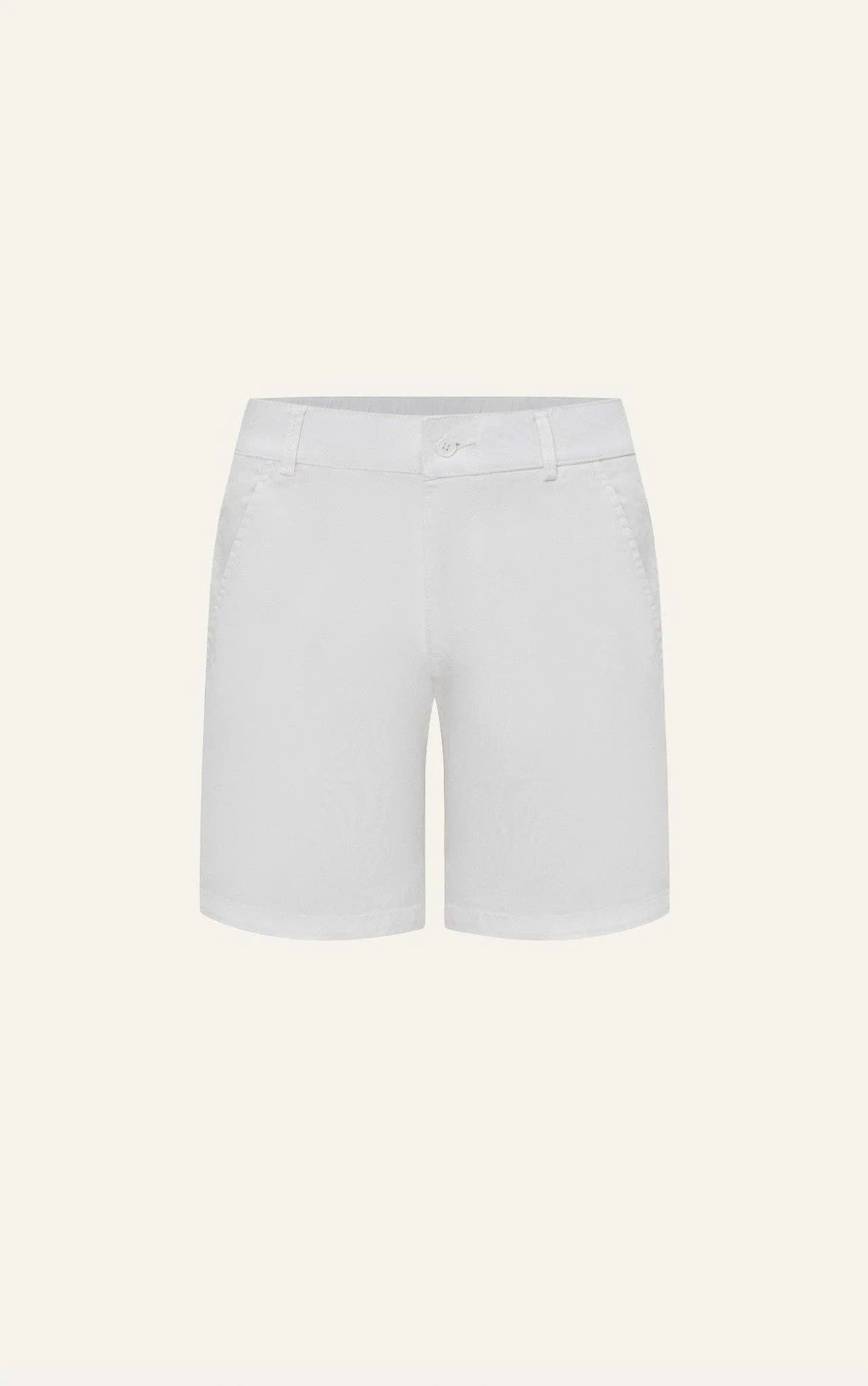 AG523 SIGNATURE SLIMFIT EASY KHAKIS SHORTS- WHITE