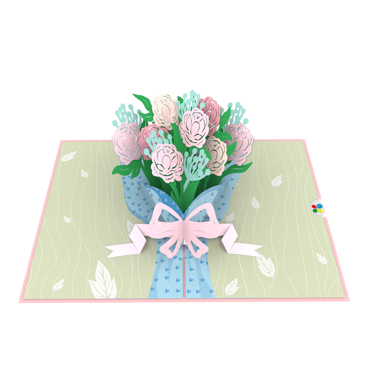 Thiệp Pop Up Hoa Mẫu Đơn