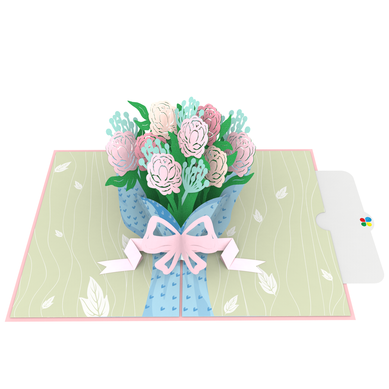 Thiệp Pop Up Hoa Mẫu Đơn