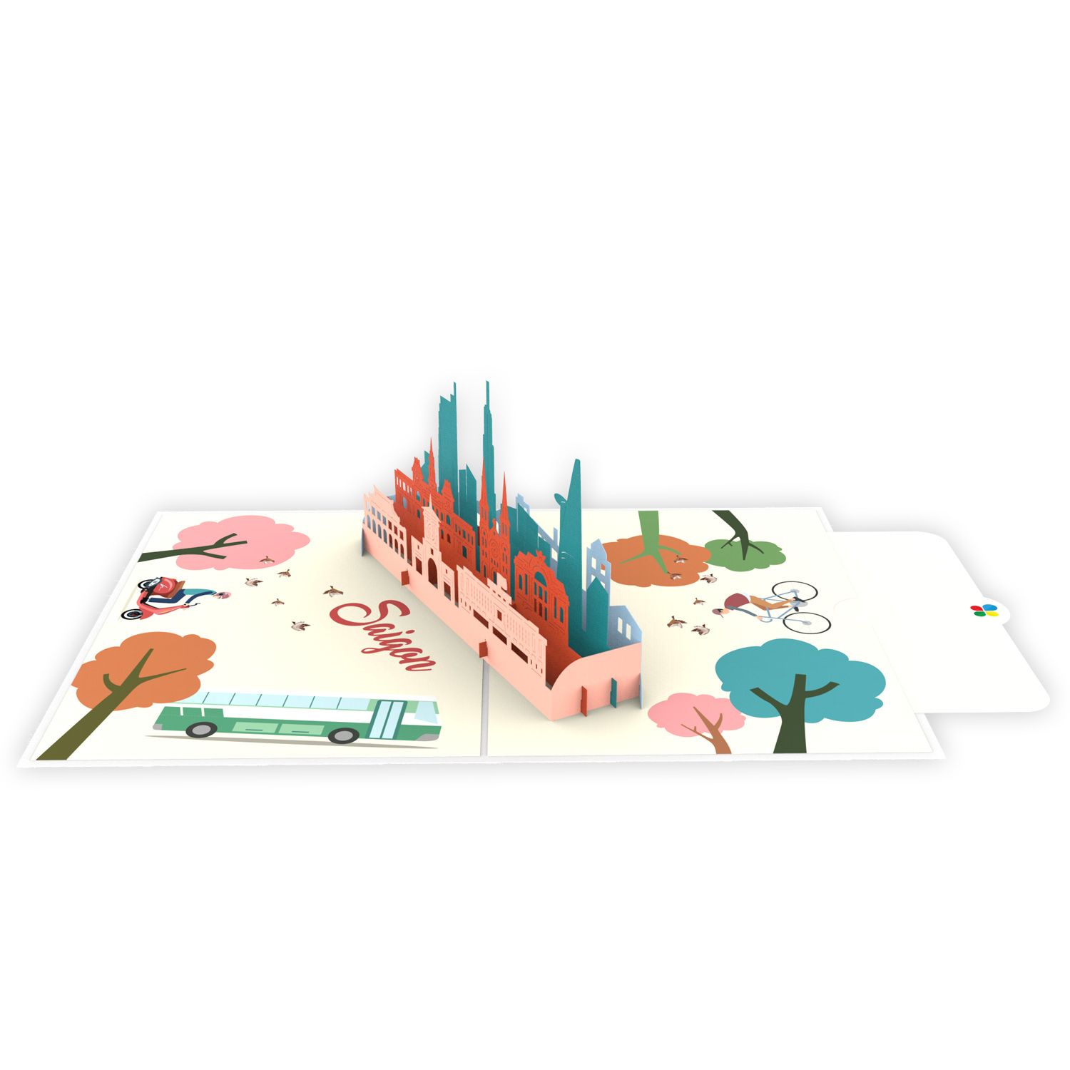 Thiệp Pop Up Sài Gòn Skyline