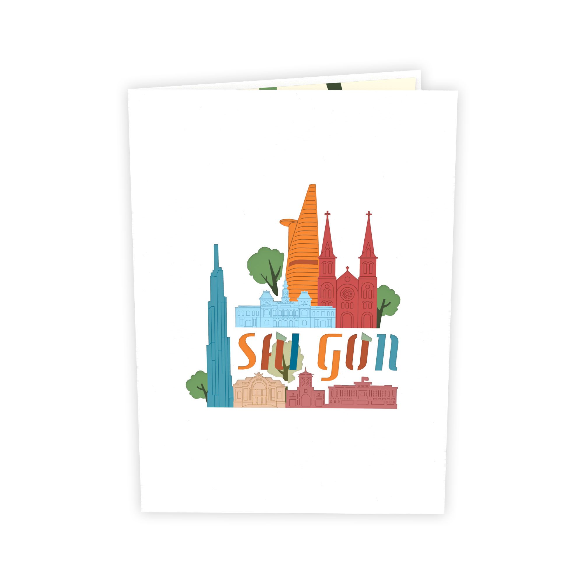Thiệp Pop Up Sài Gòn Skyline