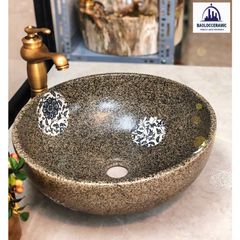 CHẬU LAVABO NGHỆ THUẬT ĐẶT BÀN -  GỐM SỨ HOA VĂN CỔ ĐIỂN -  BLCA - LB31