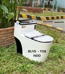 BỒN CẦU NGUYÊN KHỐI THÁI LAN TRẮNG ĐEN  - BLYS T08 NDD