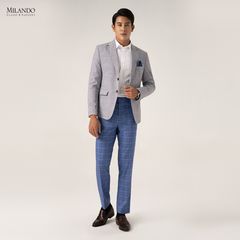 Áo Vest Nam Xám Ghi Ca Rô Vuông Blazer