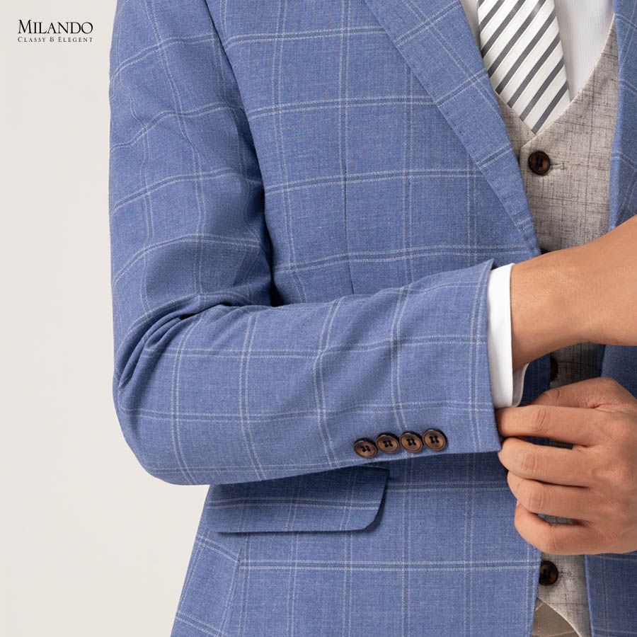 Áo Vest Xanh Kẻ Ô Vuông Blazer