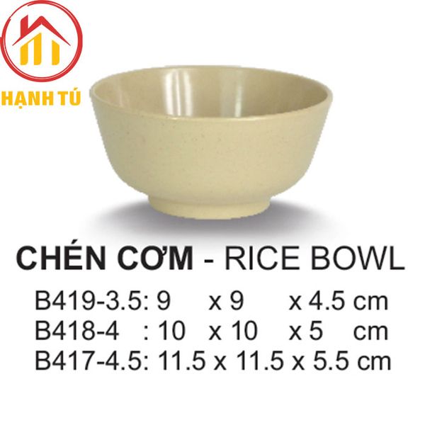 Bát cơm melamine superware màu nâu đá