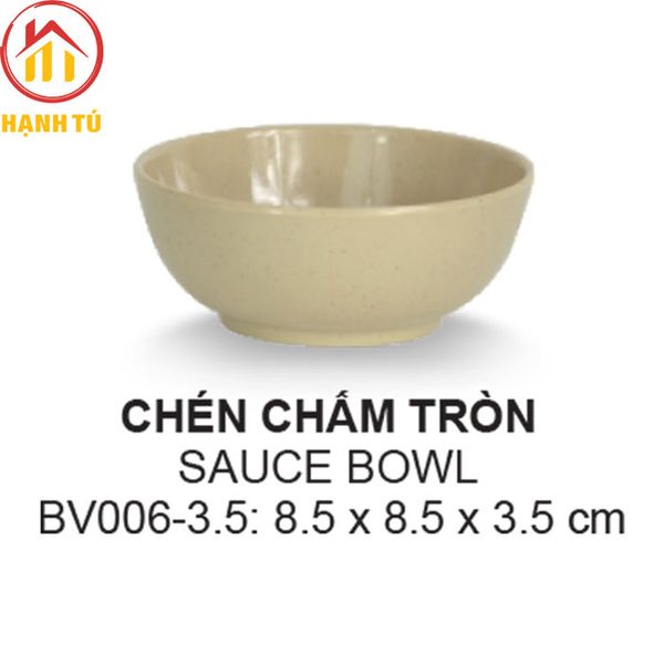 Bát chấm tròn Melamine Superware nâu đá