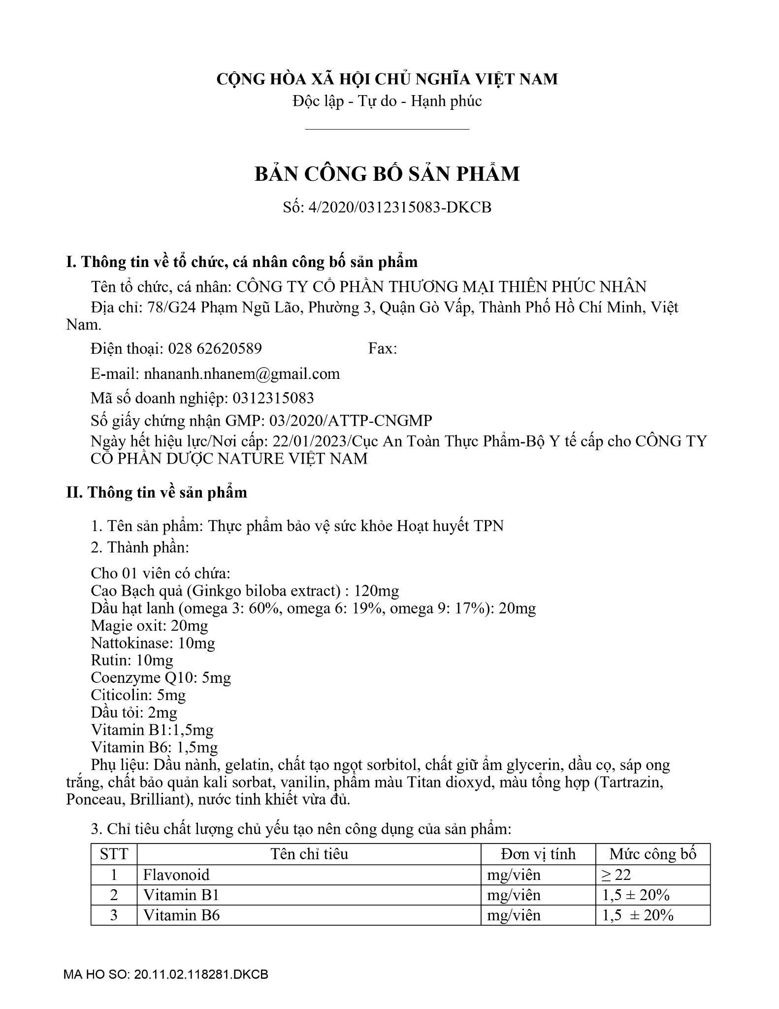  Viên bổ não Hoạt Huyết TPN - TPCN 3 hộp 60 viên / liệu trình (180 viên) 