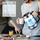 Bình đun thủy tinh Mishio MK341 mâm nhiệt inox 304 không gỉ sét