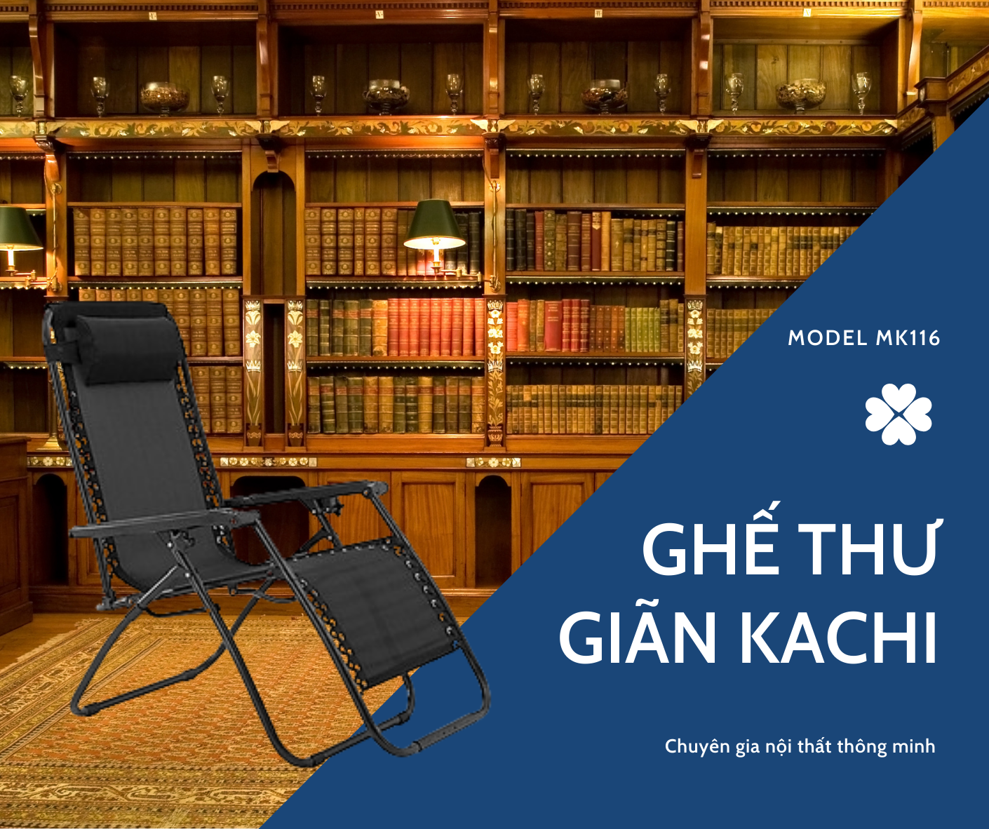 Ghế Xếp Có Khay Để Ly Thông Minh Kachi Mk116