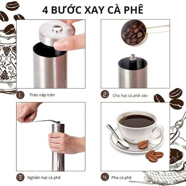  Máy xay hạt cafe Mishio chỉnh độ thô mịn phù hợp pha máy, pha phin, coldbrew 