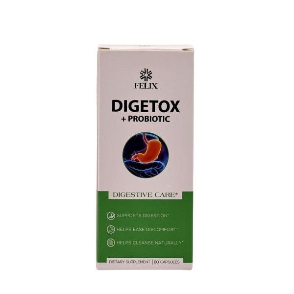  VIÊN UỐNG HỖ TRỢ TIÊU HÓA FELIX DIGETOX PROBIOTIC Hộp 60 Viên TPCN 