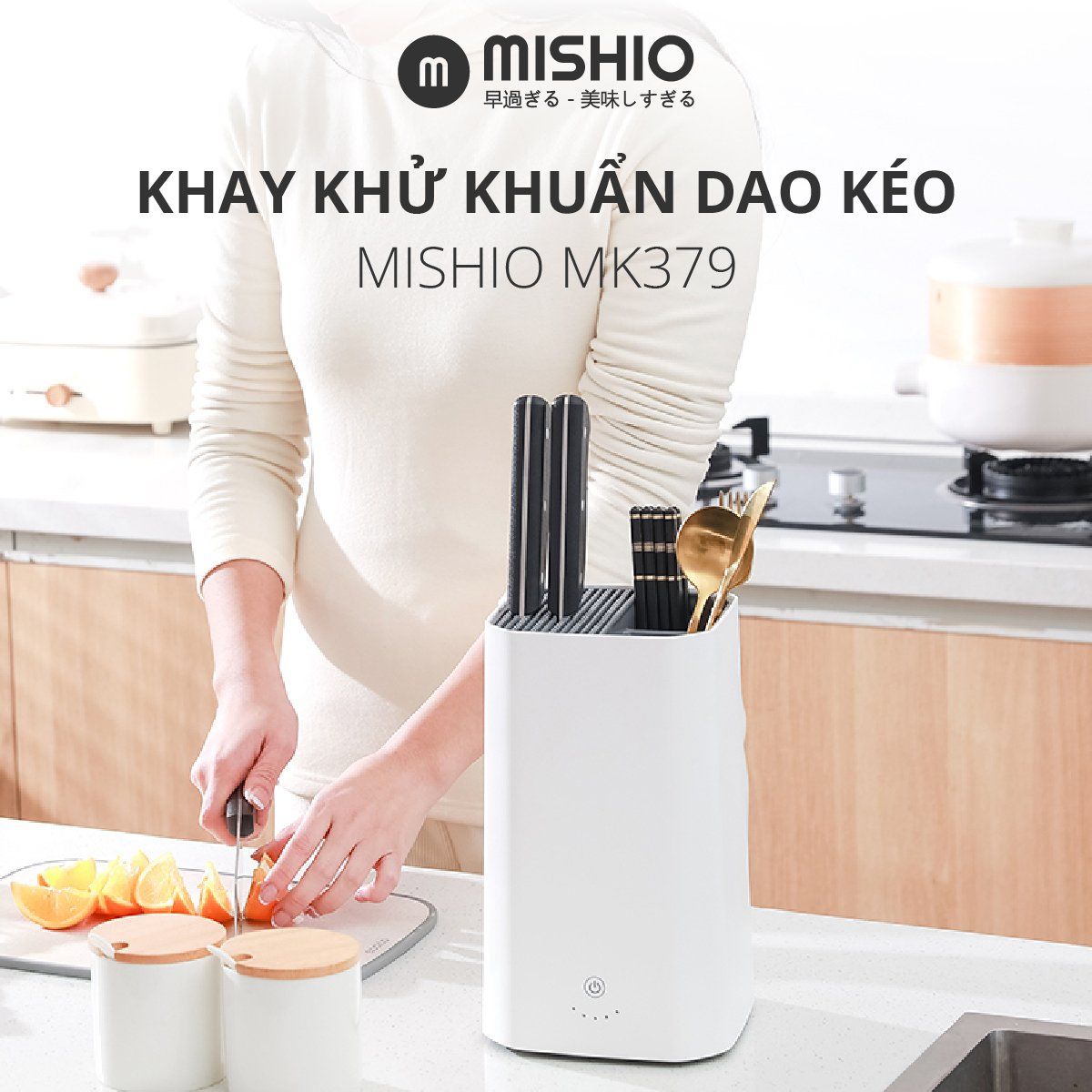  Máy sấy diệt khuẩn muỗng đũa dao kéo Mishio MK379 