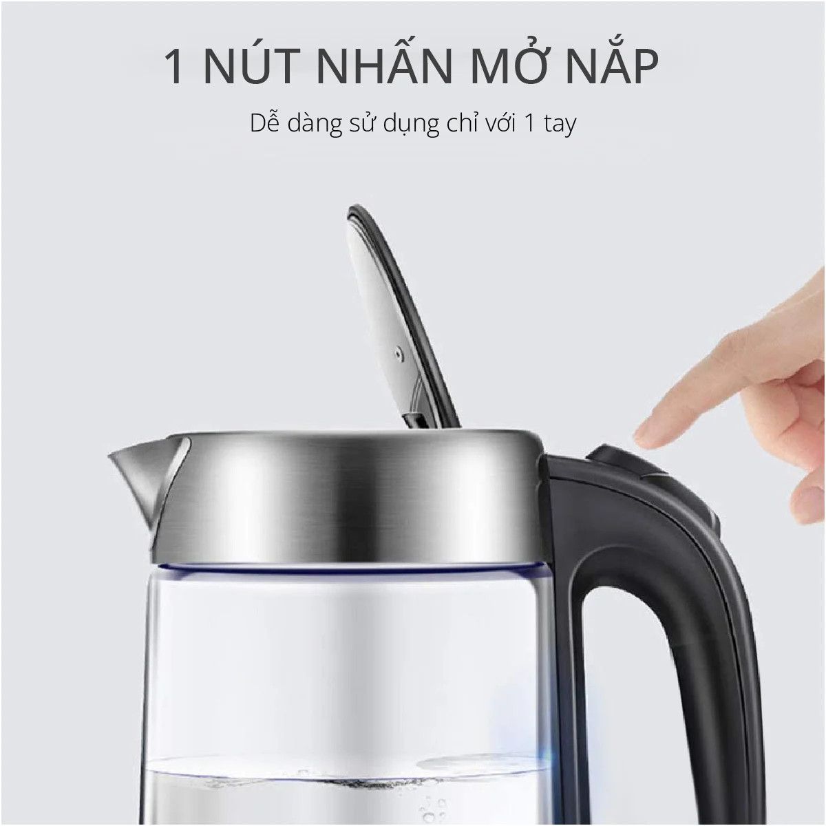  Bình đun thủy tinh Mishio MK341 mâm nhiệt inox 304 không gỉ sét 