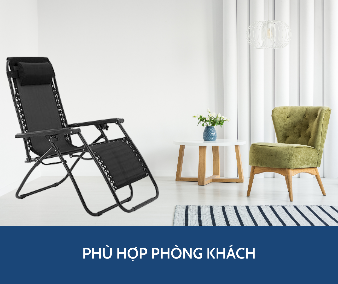 Ghế Xếp Có Khay Để Ly Thông Minh Kachi Mk116