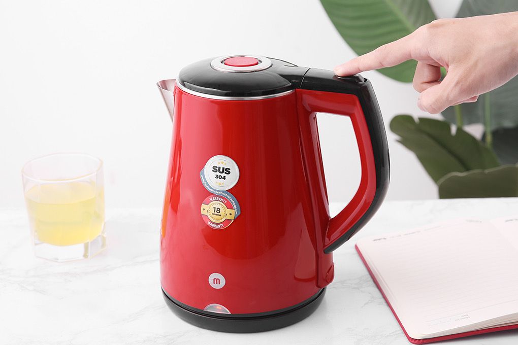 Ấm Đun Siêu Tốc Inox 304 2 lớp cách nhiệt Mishio MK259 1500W
