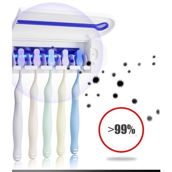 Giá treo bàn chải lấy kem đánh răng khử trùng bằng tia UV Kachi MK-200