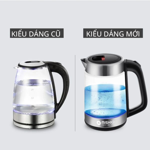  Bình đun thủy tinh Mishio MK341 mâm nhiệt inox 304 không gỉ sét 