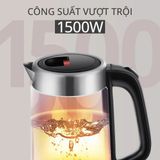 Bình đun thủy tinh Mishio MK341 mâm nhiệt inox 304 không gỉ sét