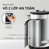 Bình đun siêu tốc Mishio MK403 dung tích 1.8L vỏ nhựa cách nhiệt chống bỏng
