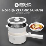 Nồi điện ceramic Đa Năng Mishio Kèm Xửng inox 304 MK271 1.5L