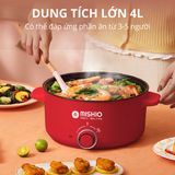  Nồi Lẩu Điện 4L Mishio MK328 có xửng hấp 