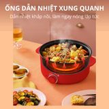  Nồi Lẩu Điện 4L Mishio MK328 có xửng hấp 