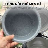  Nồi Cơm Điện Men Đá Mishio MK233 size 0.8L lòng nồi dày nặng nấu cơm ngon 