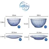 Bộ bàn ăn 9 món Beau Rivage xanh Marine DURALEX - MADE IN FRANCE