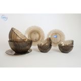 Bộ bàn ăn 9 món Beau Rivage nâu khói Creole DURALEX - MADE IN FRANCE