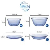 Bộ bàn ăn 9 món Lys xanh Marine DURALEX - MADE IN FRANCE