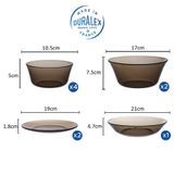 Bộ bàn ăn 9 món Lys nâu khói Creole DURALEX - MADE IN FRANCE
