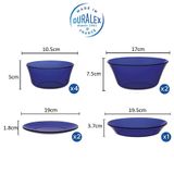 Bộ bàn ăn 9 món Lys xanh Saphir DURALEX - MADE IN FRANCE